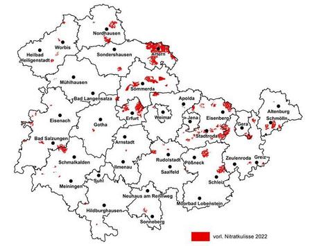 Vorläufige Gebietskulisse 2023 zum Schutz der Gewässer vor Verunreinigungen durch Nitrat