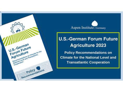Grafik mit Hinweis auf die deutsch-amerikanische Veranstaltung zur Zukunft der Landwirtschaft