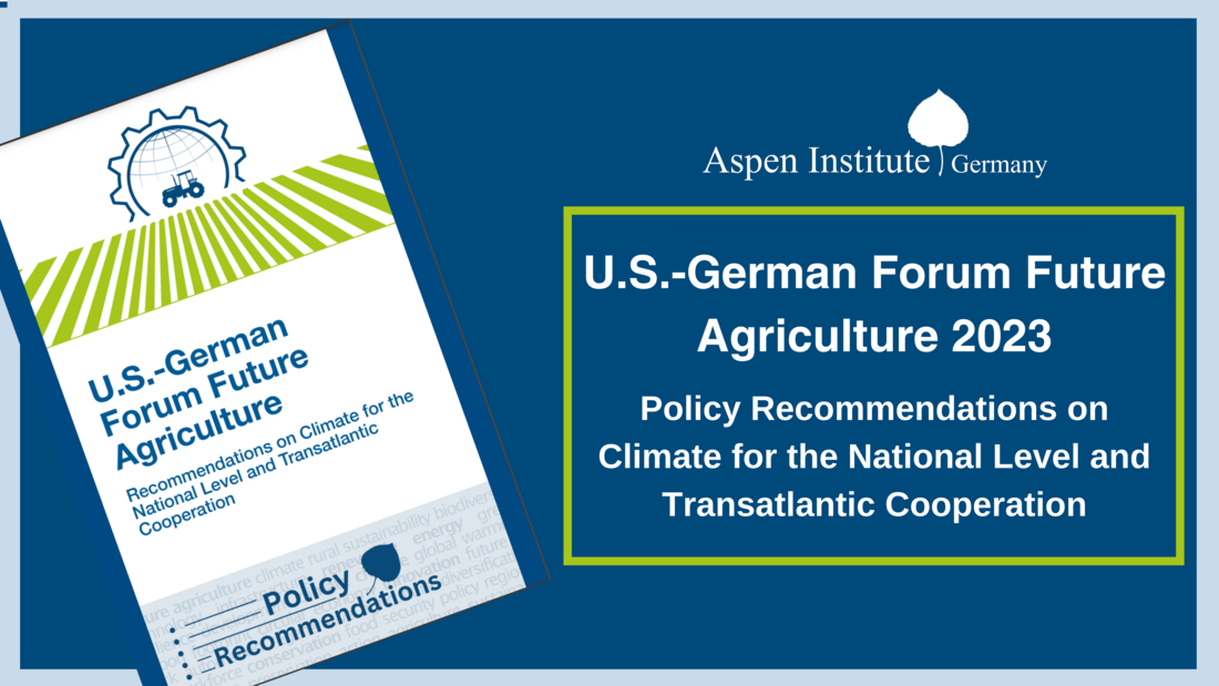 Grafik mit Hinweis auf die deutsch-amerikanische Veranstaltung zur Zukunft der Landwirtschaft