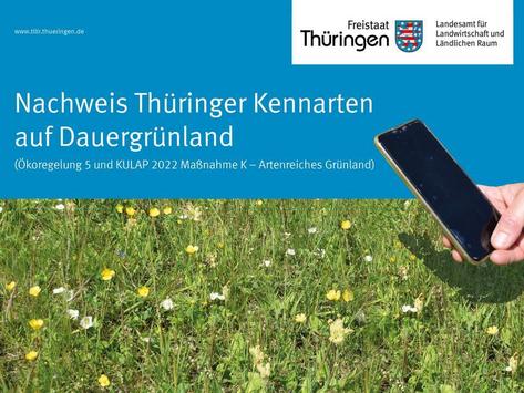 Deckblatt der Broschüre "Thüringer Kennarten auf Dauergrünland"